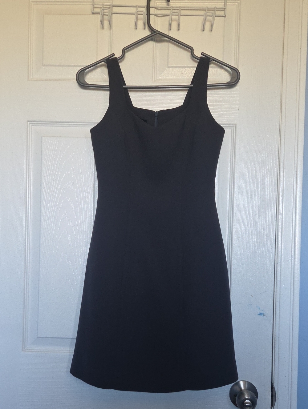 Classic Black Square-Neck Mini Dress